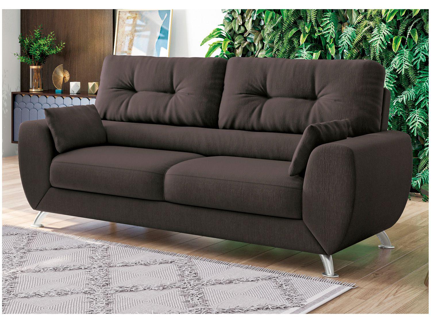 Sofá 3 Lugares Suede Amarilis Linoforte