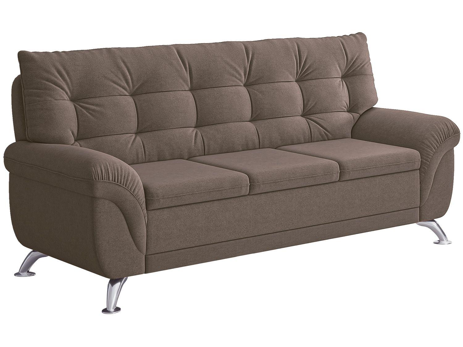 Sofá 3 Lugares Suede Atrium Linoforte | Shopping Smiles