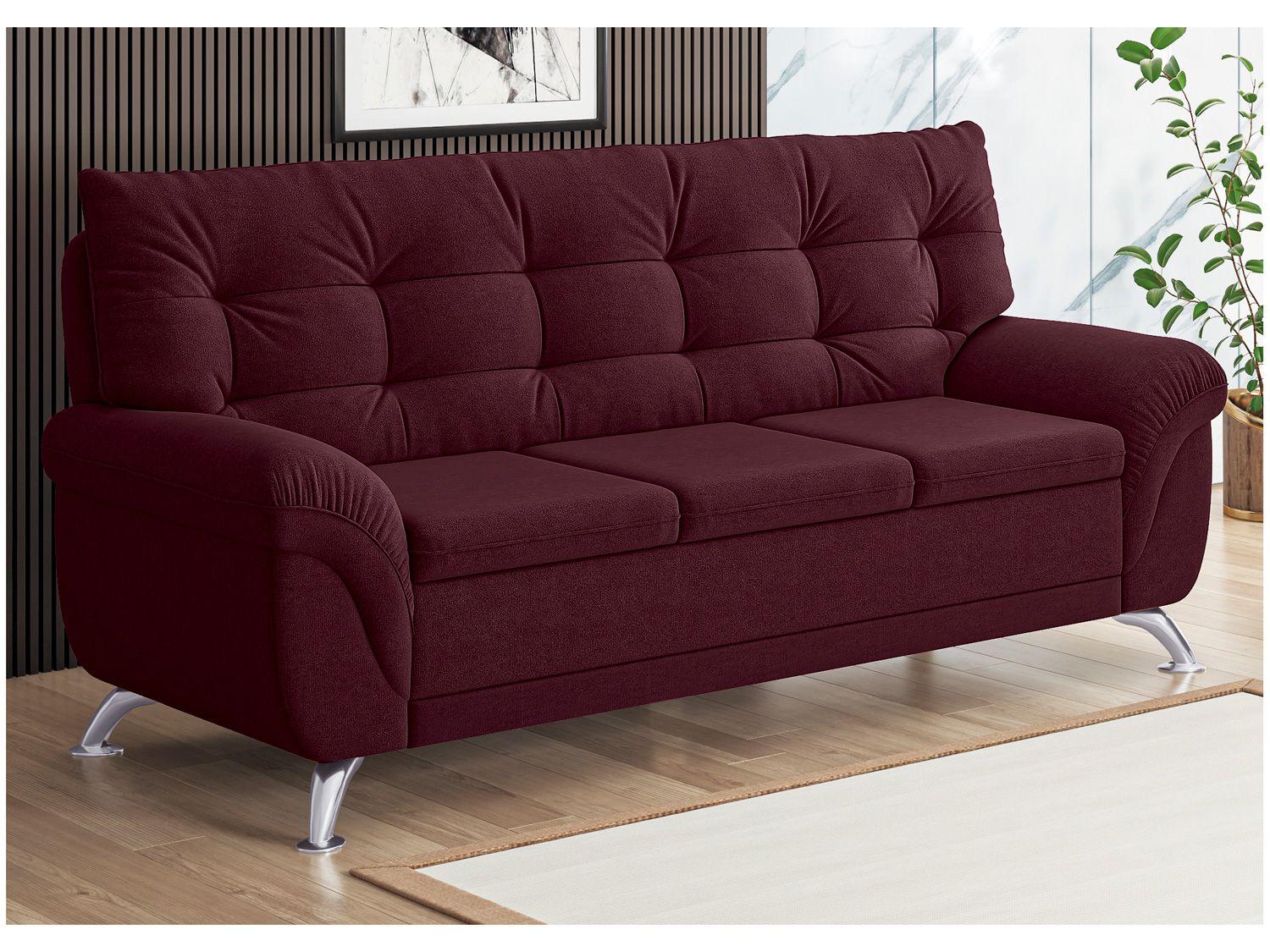 Sofá 3 Lugares Suede Atrium Linoforte