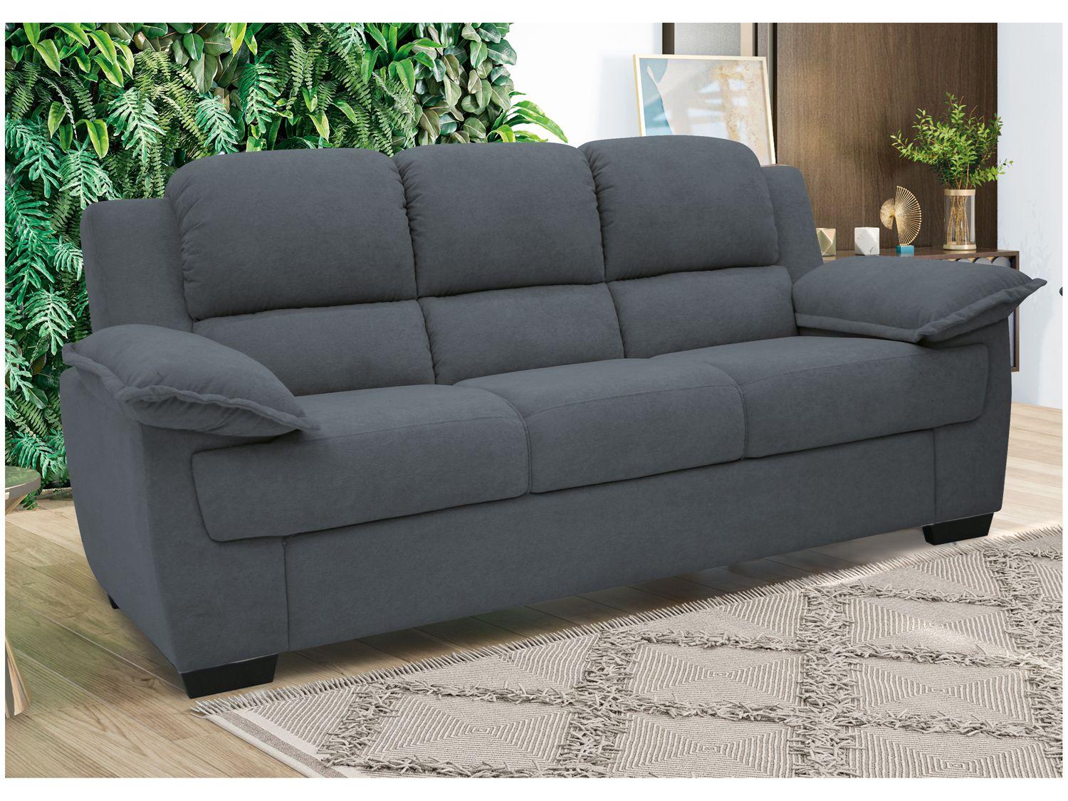 Sofá 3 Lugares Suede Carmel Linoforte