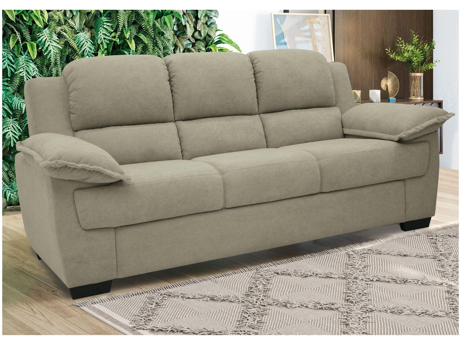 Sofá 3 Lugares Suede Carmel Linoforte