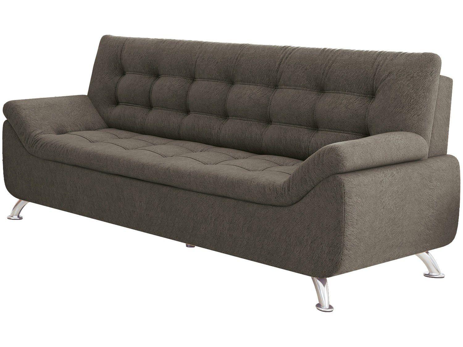 Sofá 3 Lugares Suede Decore Durban Linoforte Sofá 3 Lugares Magazine Luiza