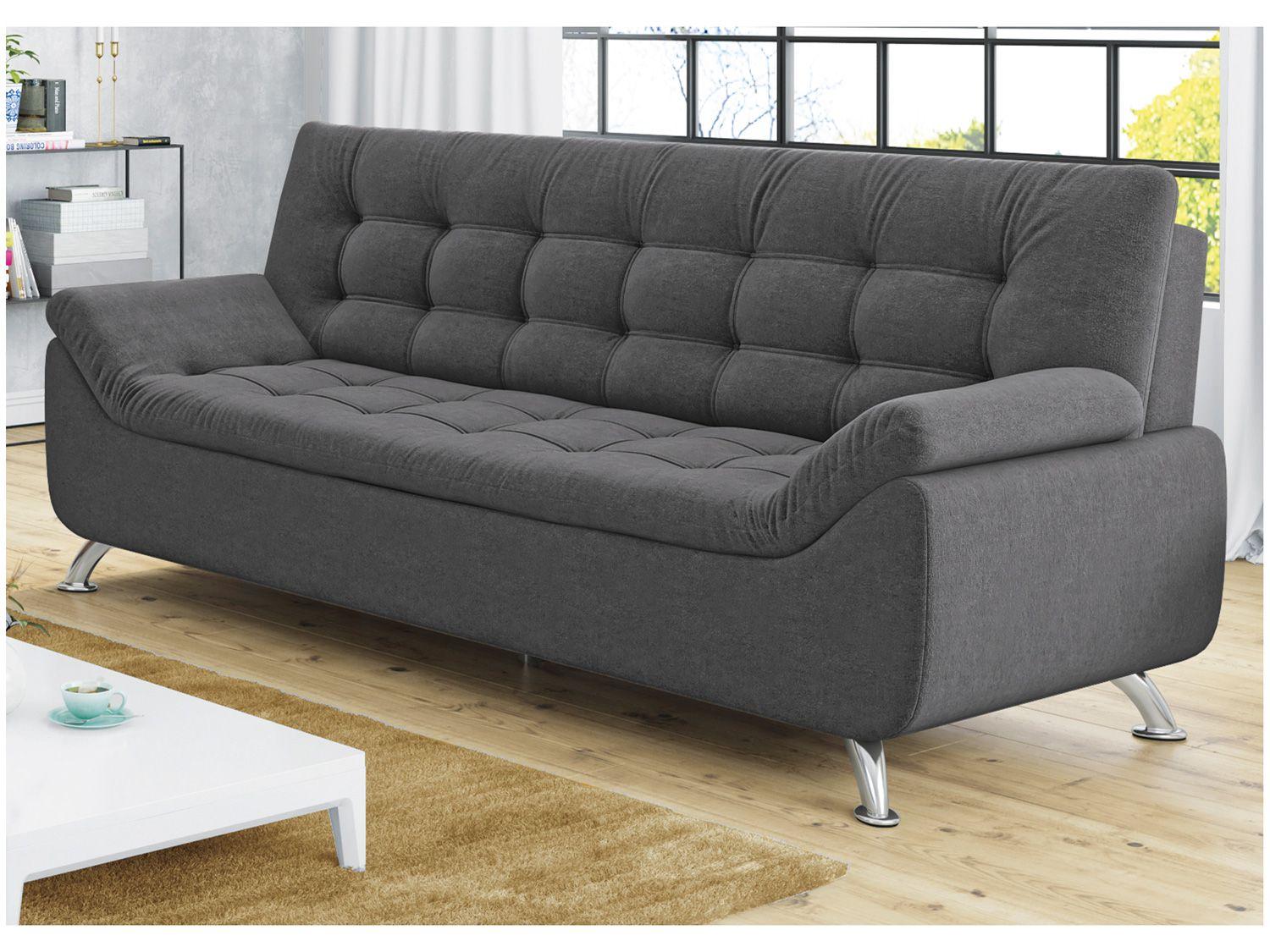 Sofá 3 Lugares Suede Linoforte Durban