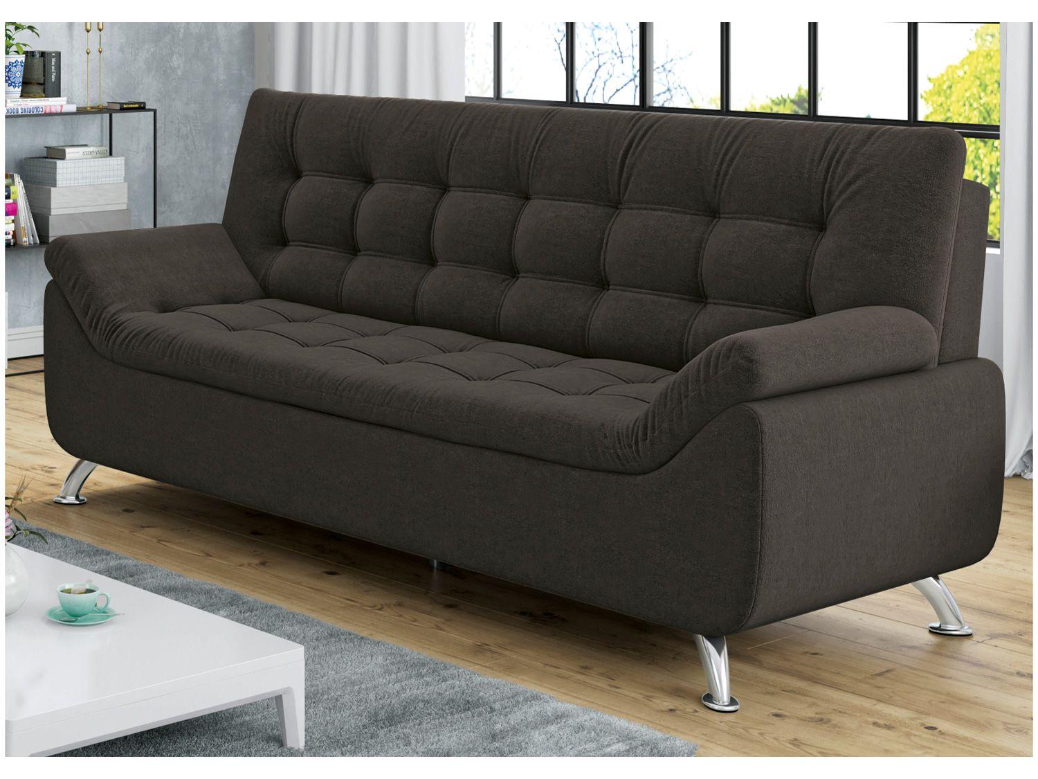 Sofá 3 Lugares Suede Linoforte Durban