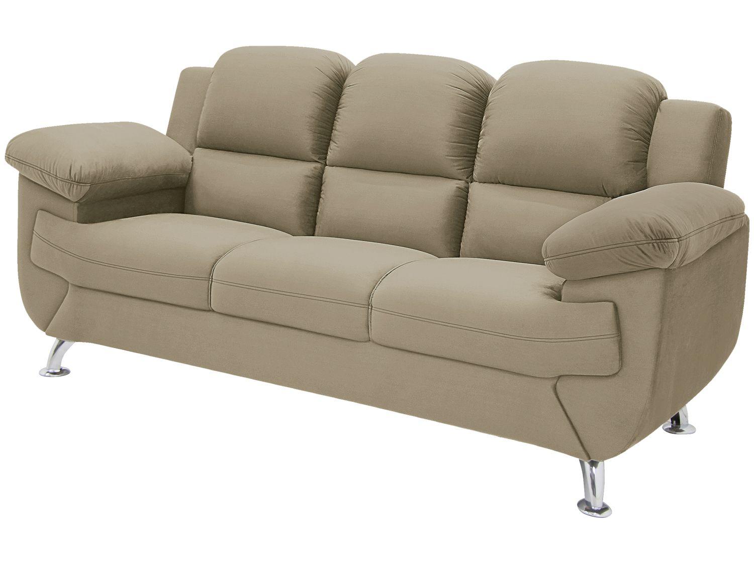 Sofá 3 Lugares Suede Spazium Linoforte | Shopping Smiles
