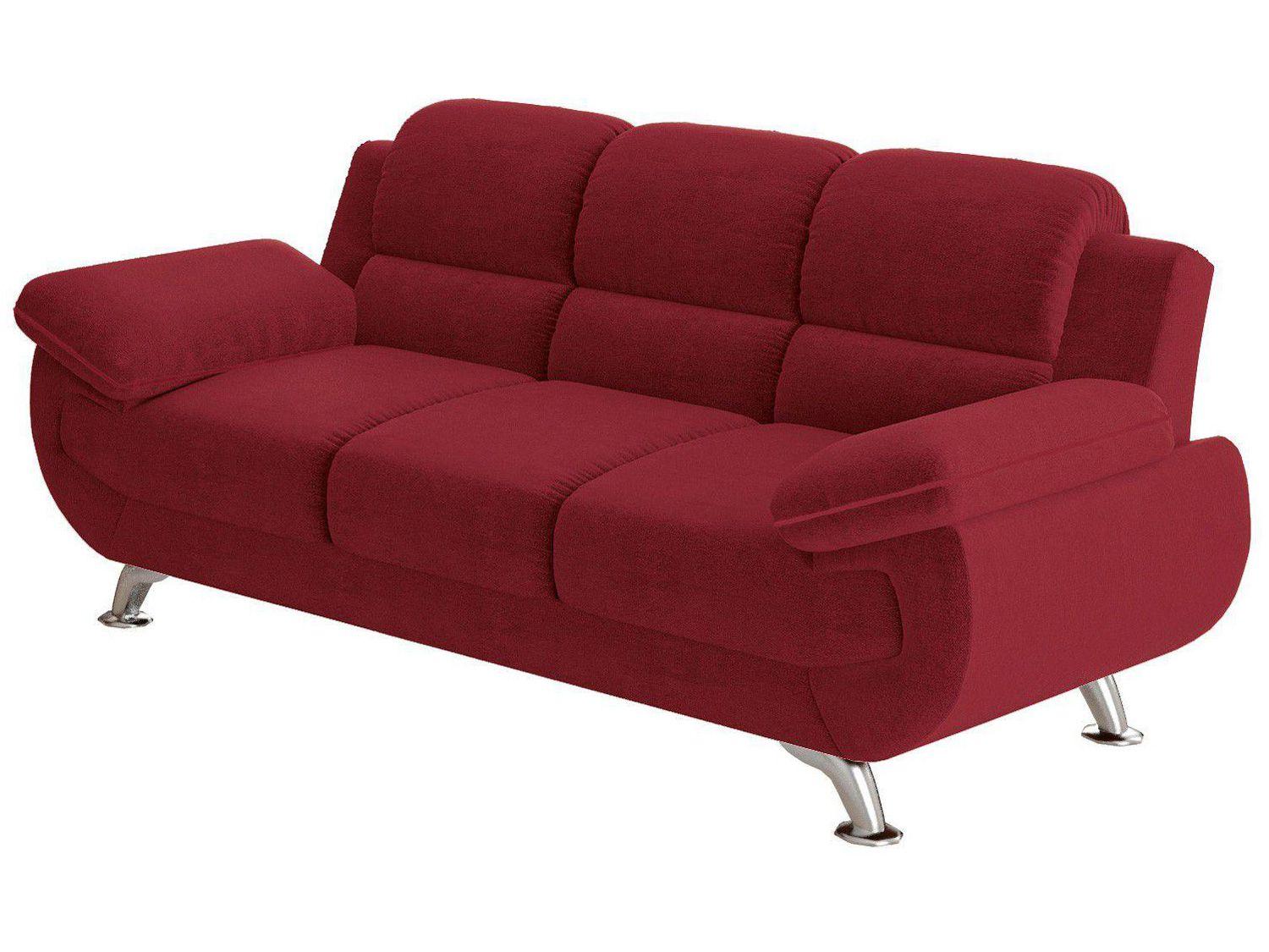 Sofá 3 Lugares Suede Spazium Linoforte