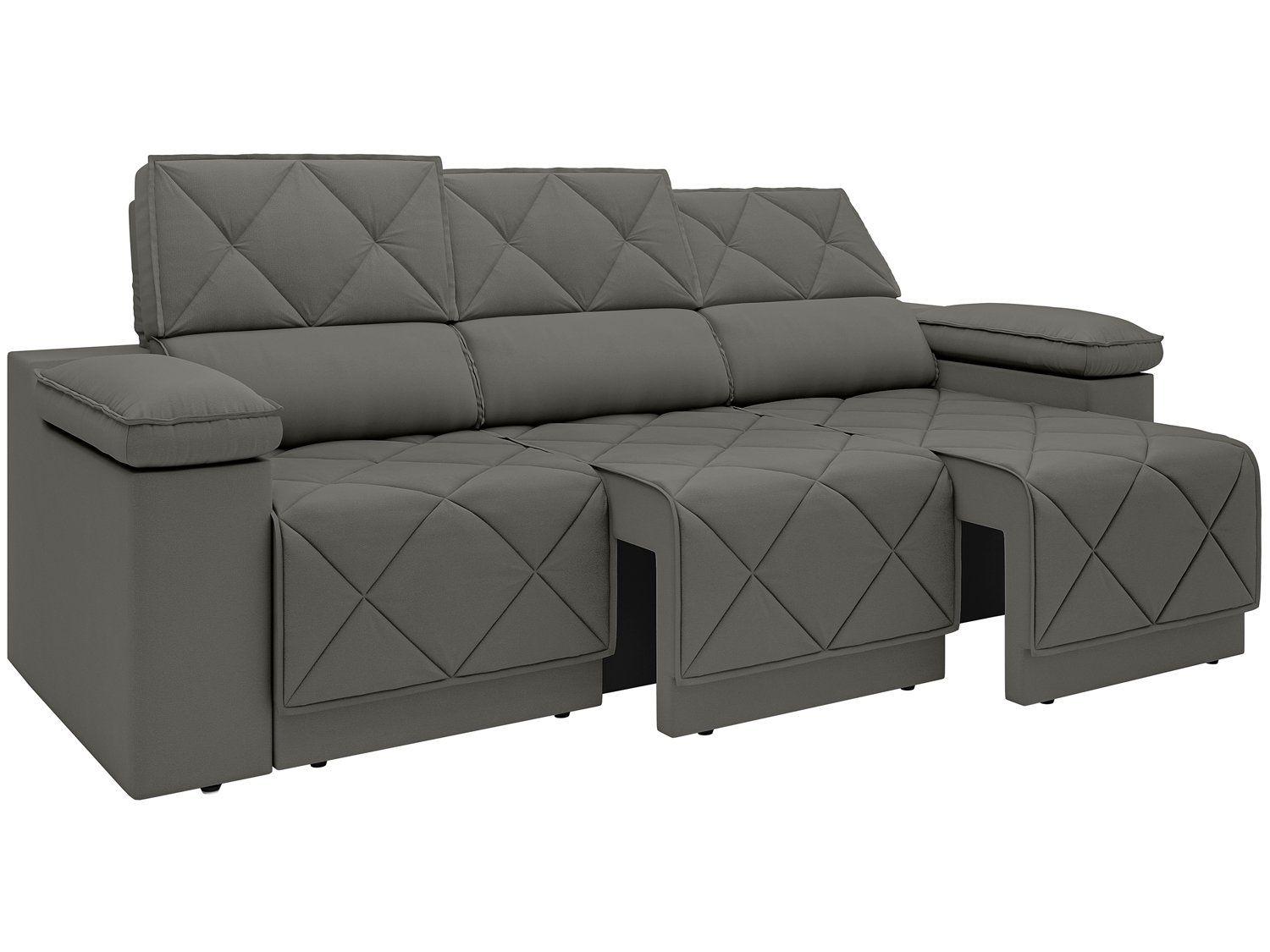 Sofá 4 Lugares Retrátil Reclinável Suede Dante Next Sofás