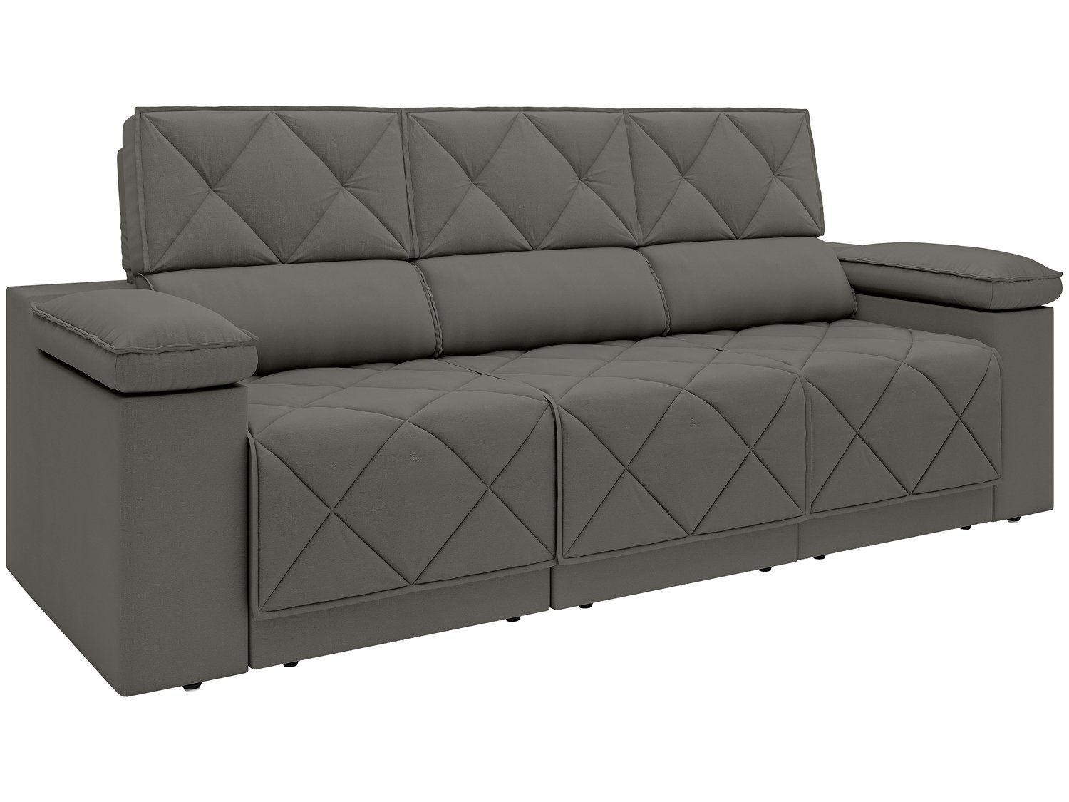 Sofá 4 Lugares Retrátil Reclinável Suede Dante Next Sofás