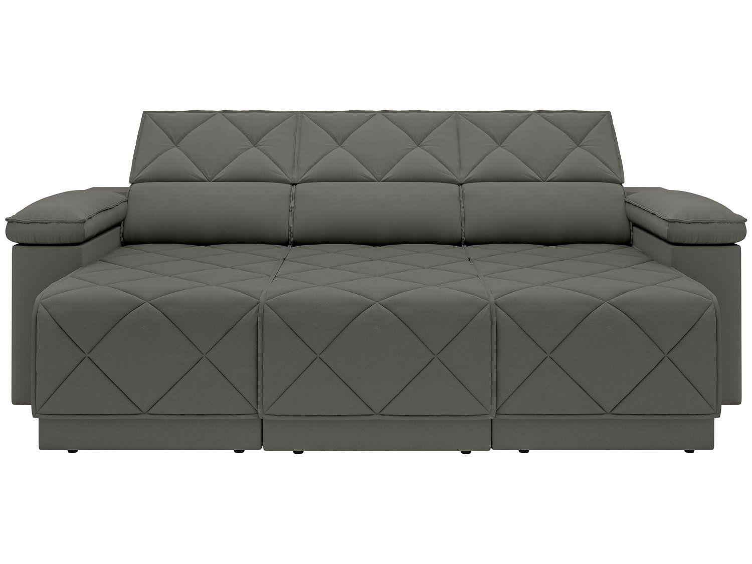 Sofá 4 Lugares Retrátil Reclinável Suede Dante Next Sofás