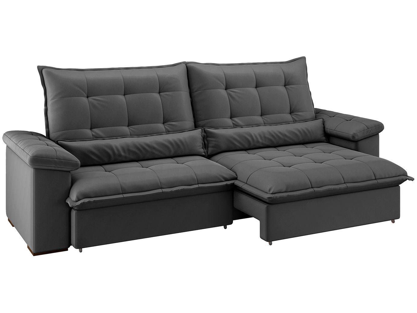 Sofá 4 Lugares Retrátil Reclinável Suede Veludo Molas Ensacadas Módena Flexforma Estofados