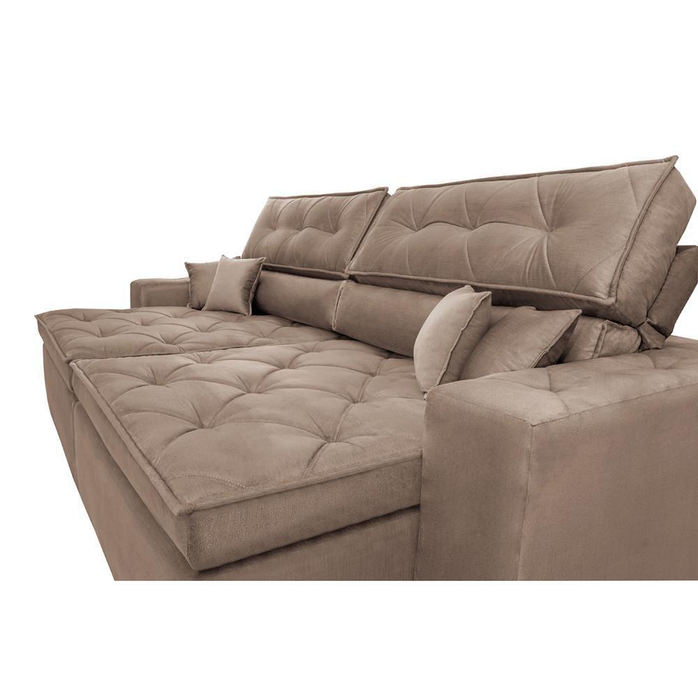 Sofá Austin. 2,22m Retrátil, Reclinável com Molas no Assento e