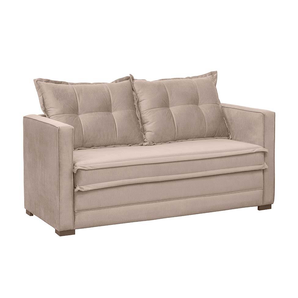 SofáCama 2 Lugares Casal Londres Suede Bege Dmonegatto Sofá 2