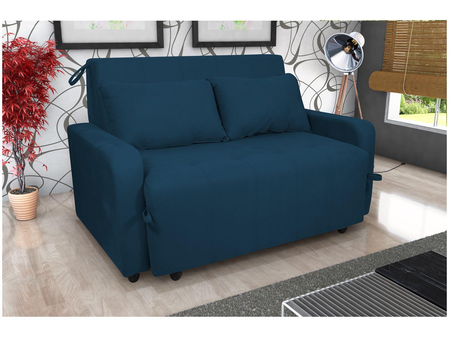 Sofá-cama 2 Lugares Casal Veludo Matrix Amora