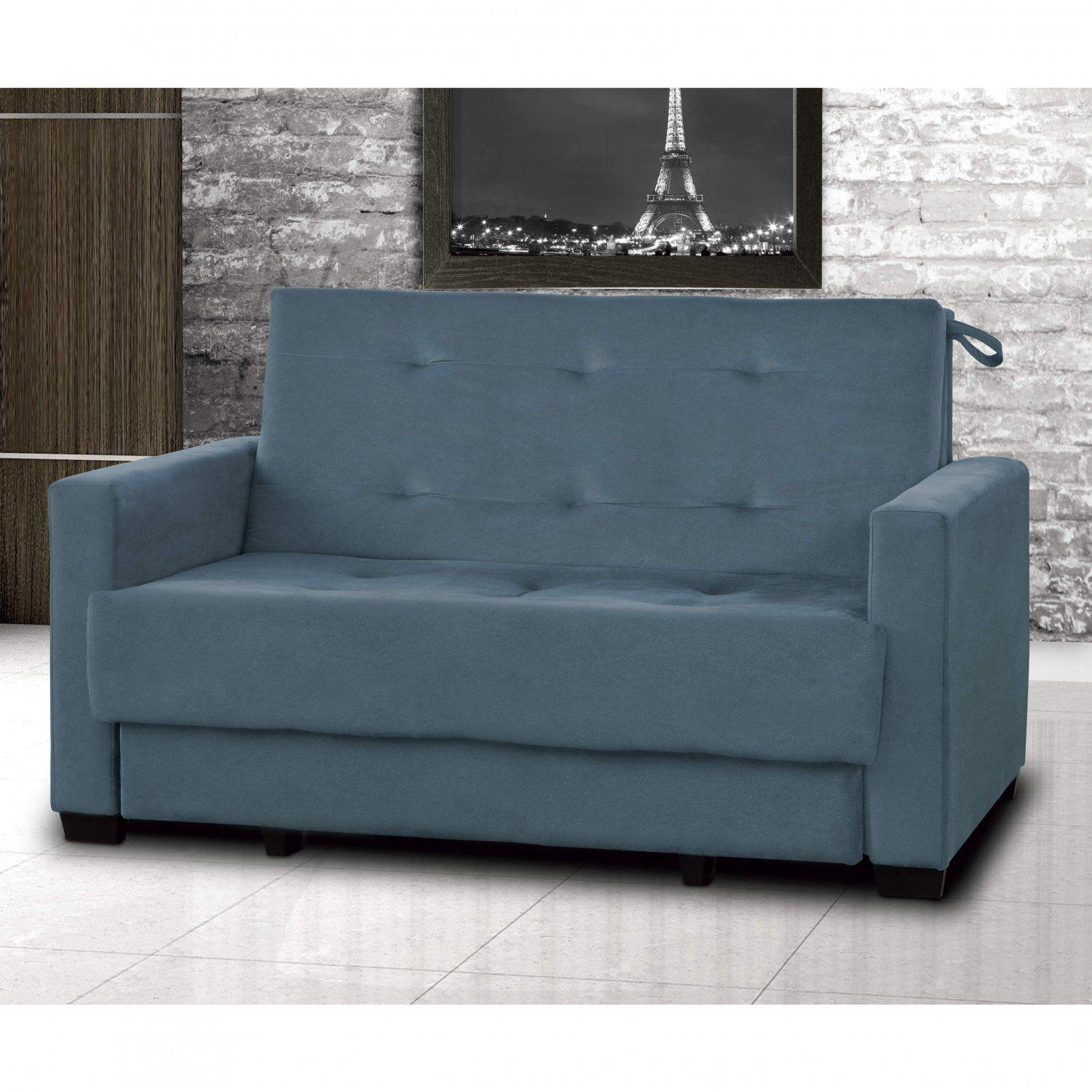 Sofá Cama 2 Lugares Gaby Matrix Azul SofáCama Magazine Luiza