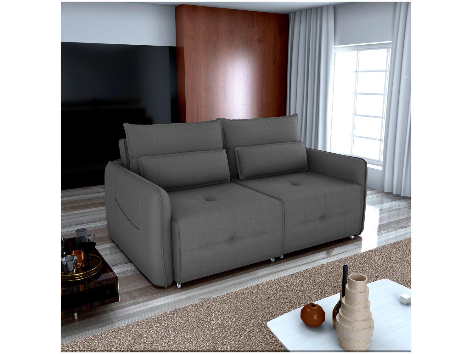 Sofá-cama 3 Lugares Casal Reclinável Veludo Matrix Celine