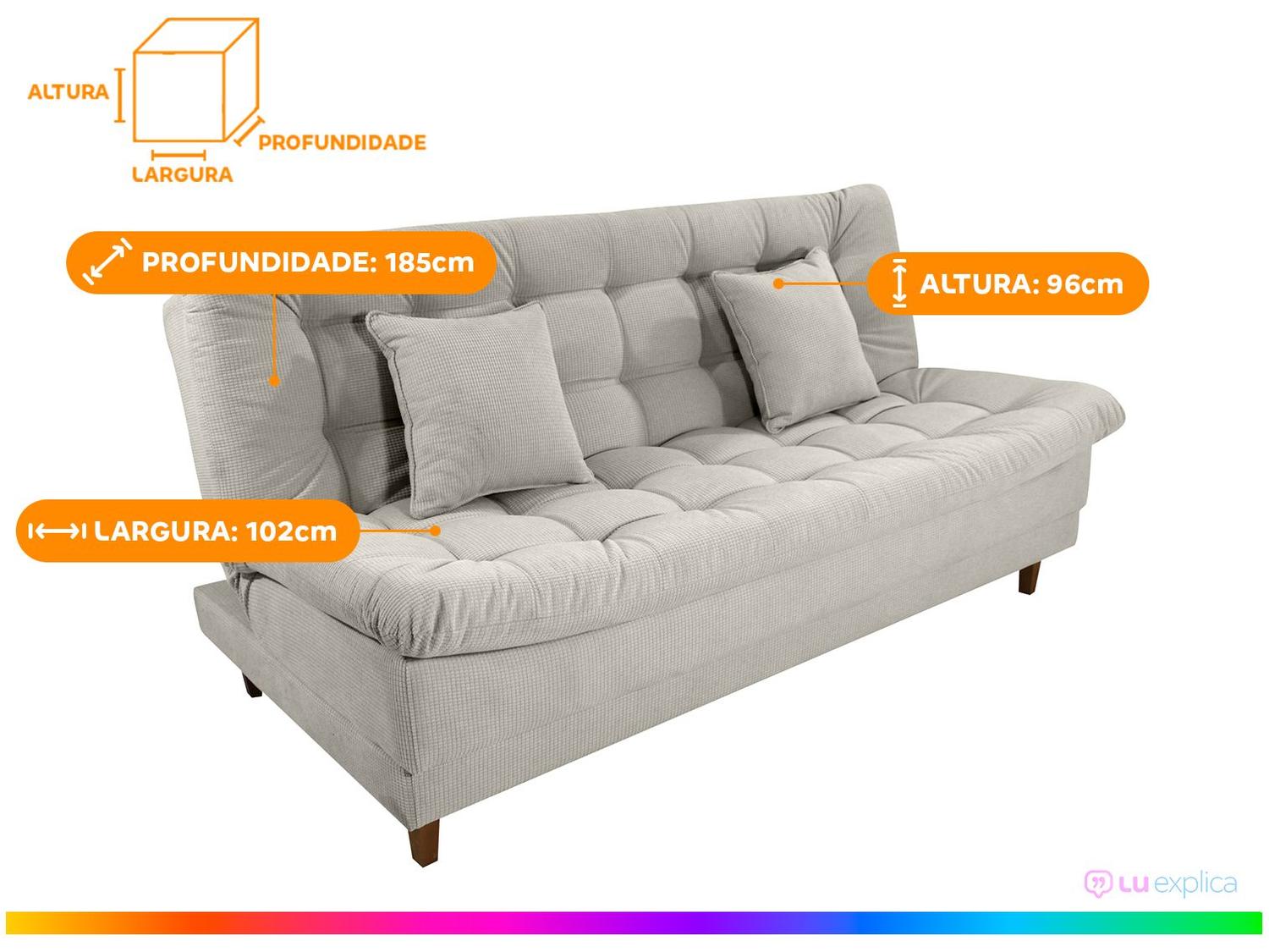 Sofá-cama 3 Lugares Casal Reclinável Veludo Matrix Duda