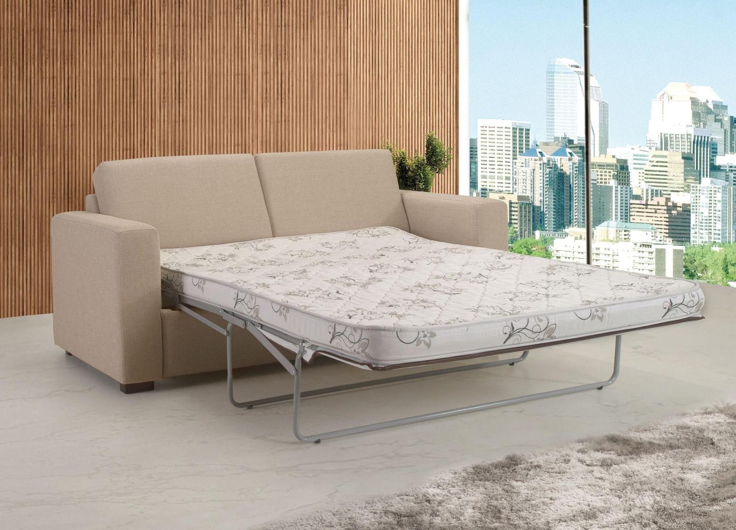 SofáCama 3 Lugares Herval Elastic MH 1174, Bege Linho Sofás