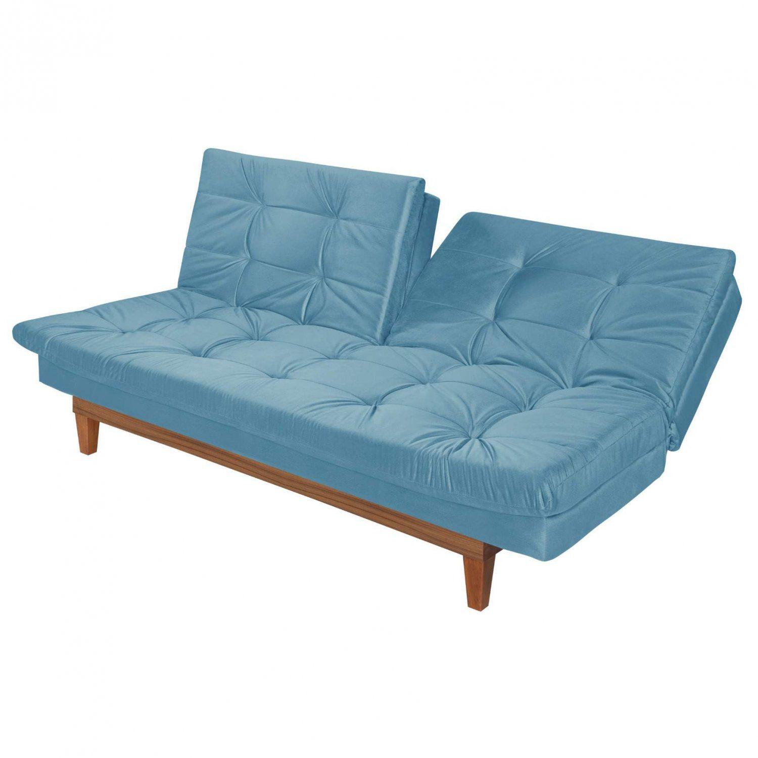 Sofá Cama 3 Lugares Pratic Madeira Siena Móveis Azul Turquesa Sofá