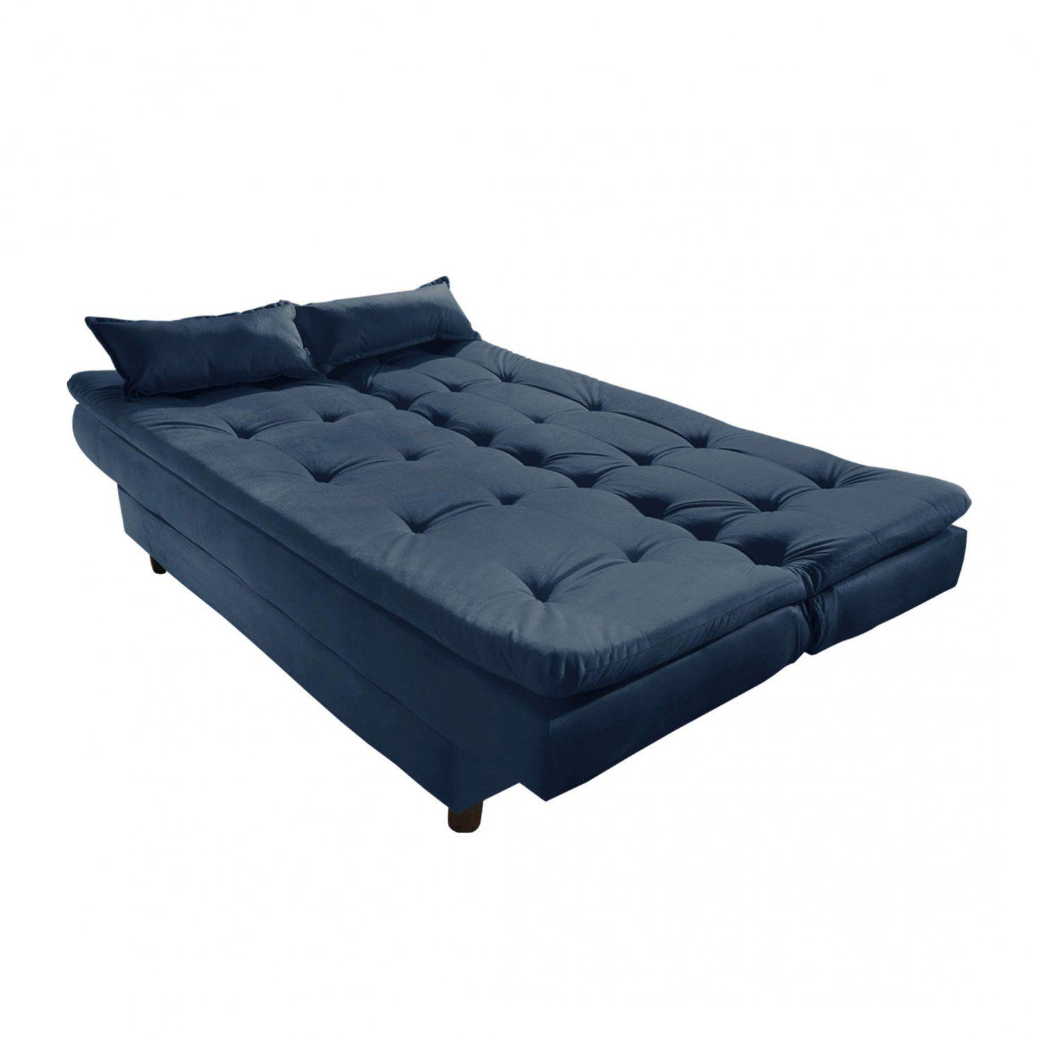 Sofa Cama 3 Lugares Premium REF 07 Luxury Estofados Azul Sofá 3