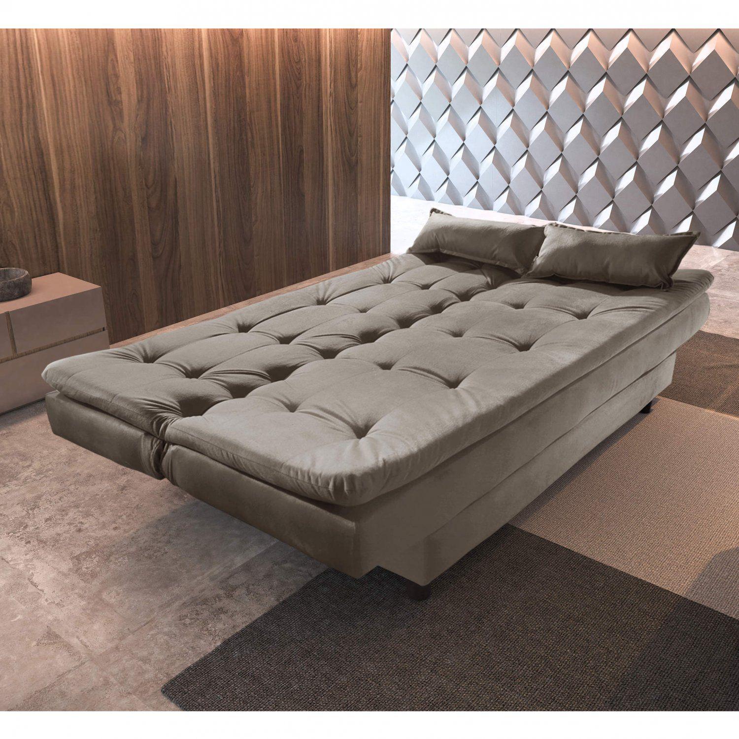 Sofa Cama 3 Lugares Premium REF 07 Luxury Estofados Capuccino Sofá