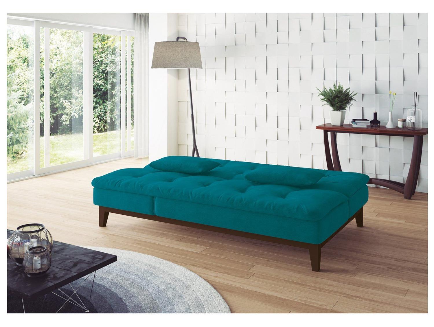 Sofá-cama 3 Lugares Reclinável Suede Linoforte Jade | Shopping Smiles