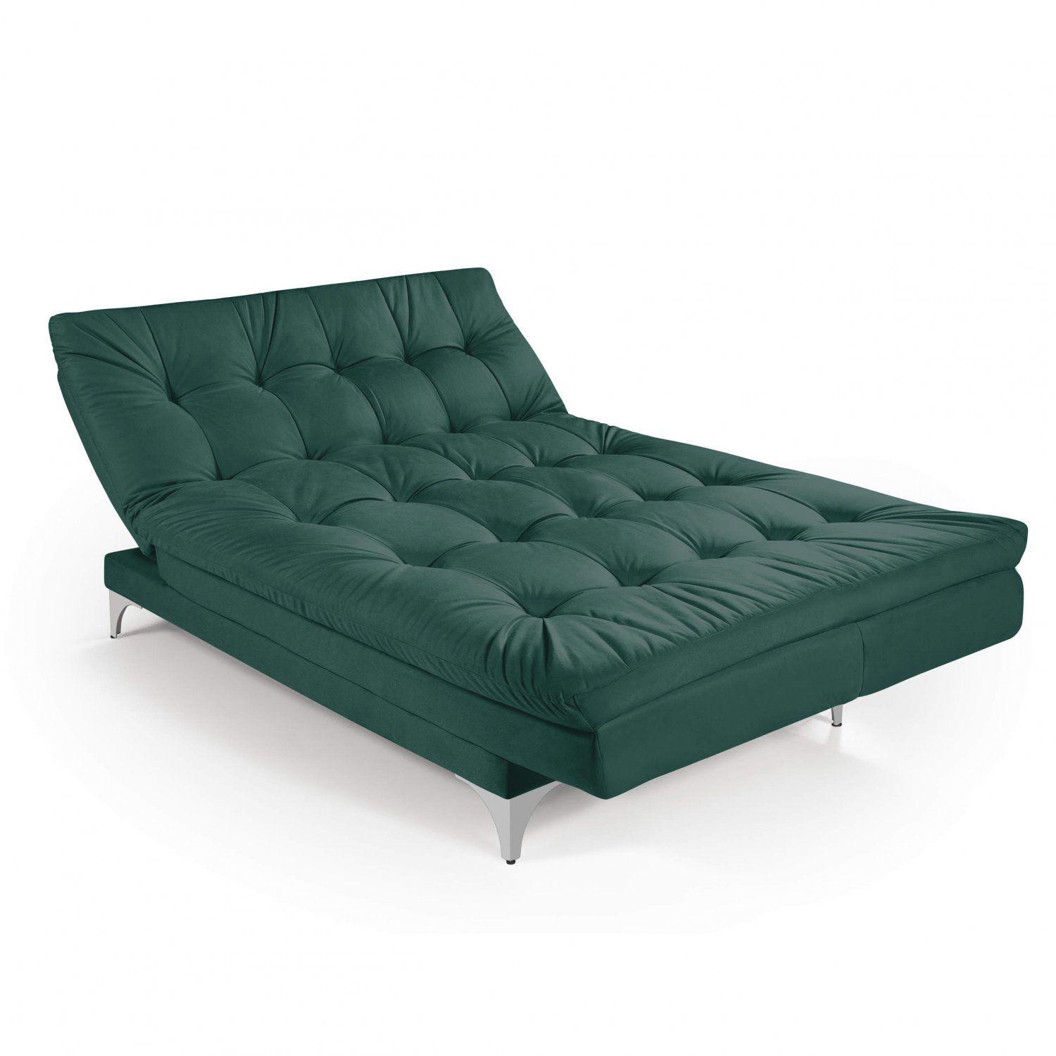 Sofá Cama 3 Lugares Versátil Império Estofados Verde SofáCama