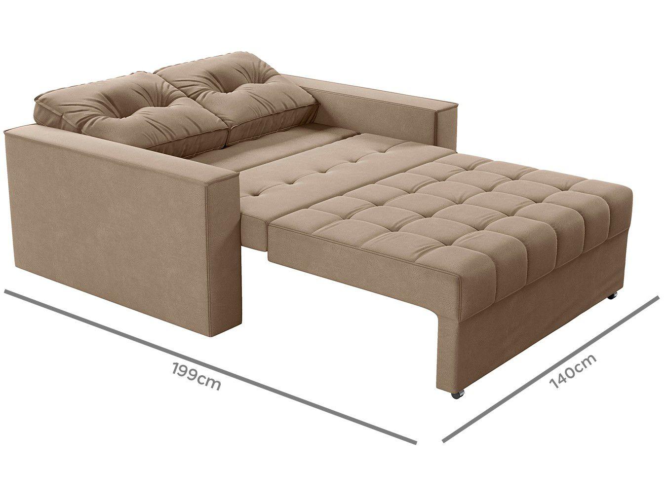 Sofácama Casal 2 Lugares Reclinável Veludo Matrix Drika Sofá 2