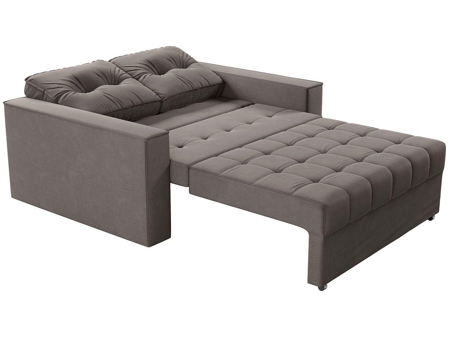 Sofácama Casal 2 Lugares Reclinável Veludo Matrix Drika Sofá 2