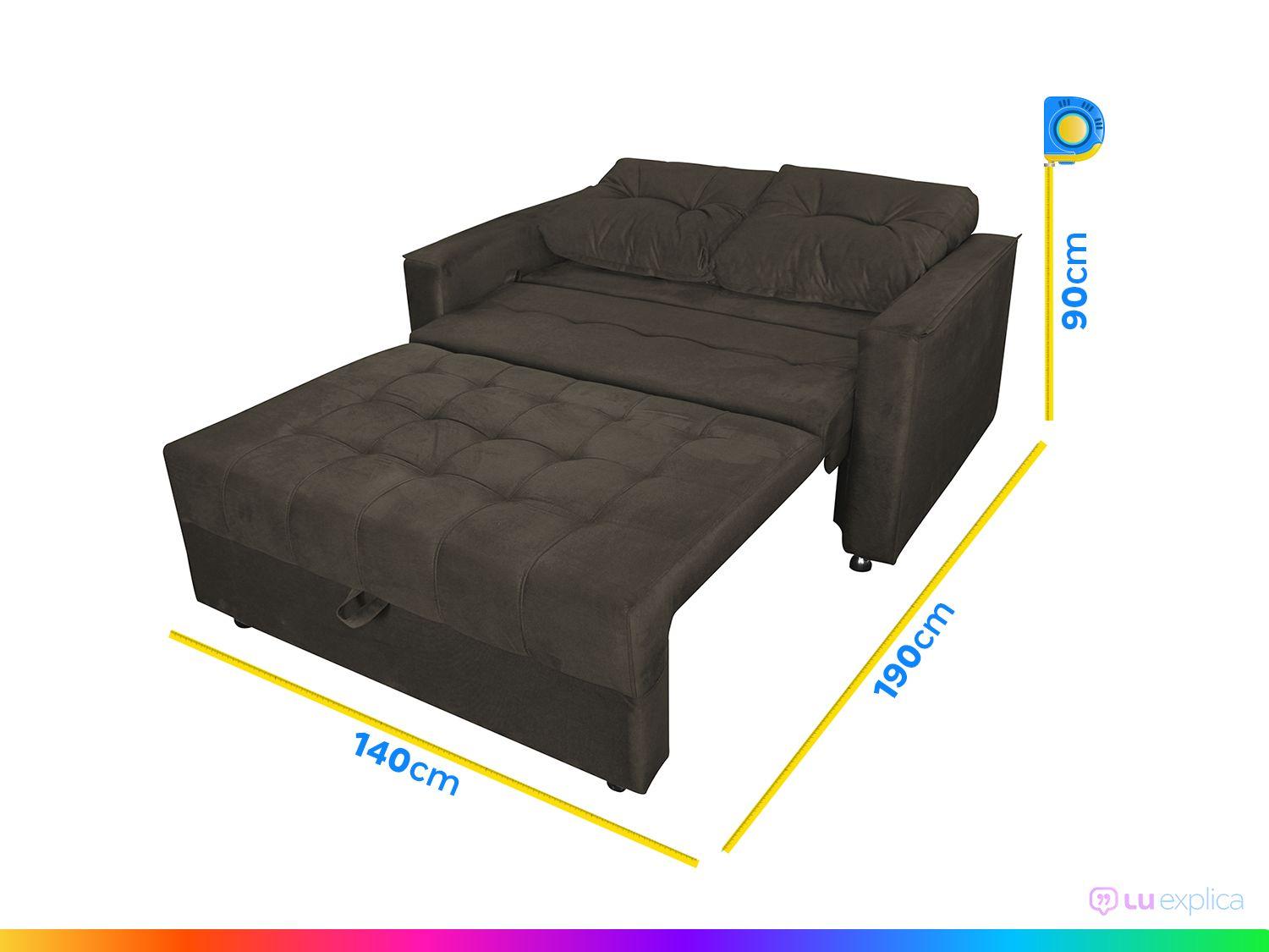 Sofá-cama Casal 2 Lugares Reclinável Veludo Matrix Drika