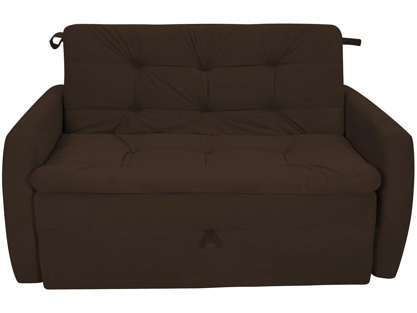 Sofá-cama Casal 2 Lugares Reclinável Veludo Matrix Meg