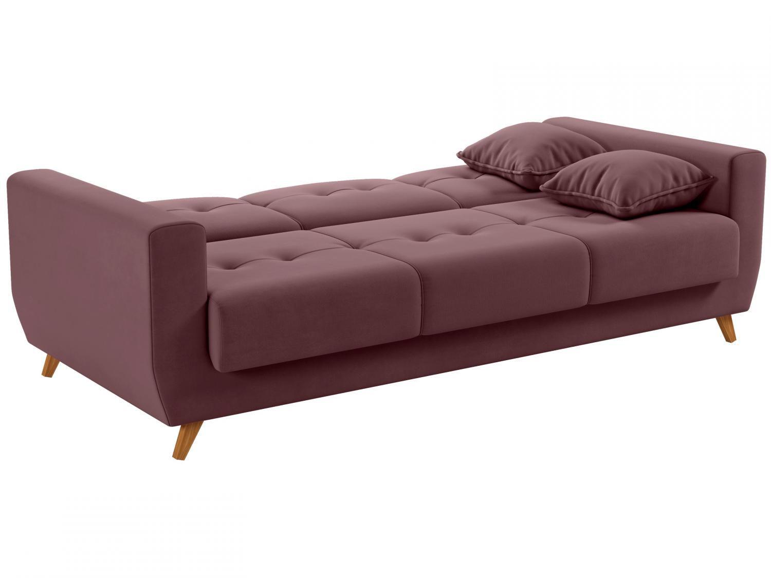 Sofá-cama Casal 3 Lugares com Baú Reclinável Veludo Matrix Pâmela