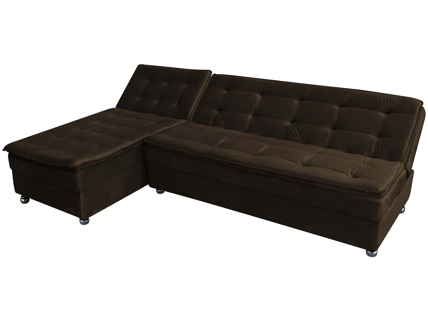 Sofá-cama Casal 3 Lugares Reclinável Suede Matrix Penélope