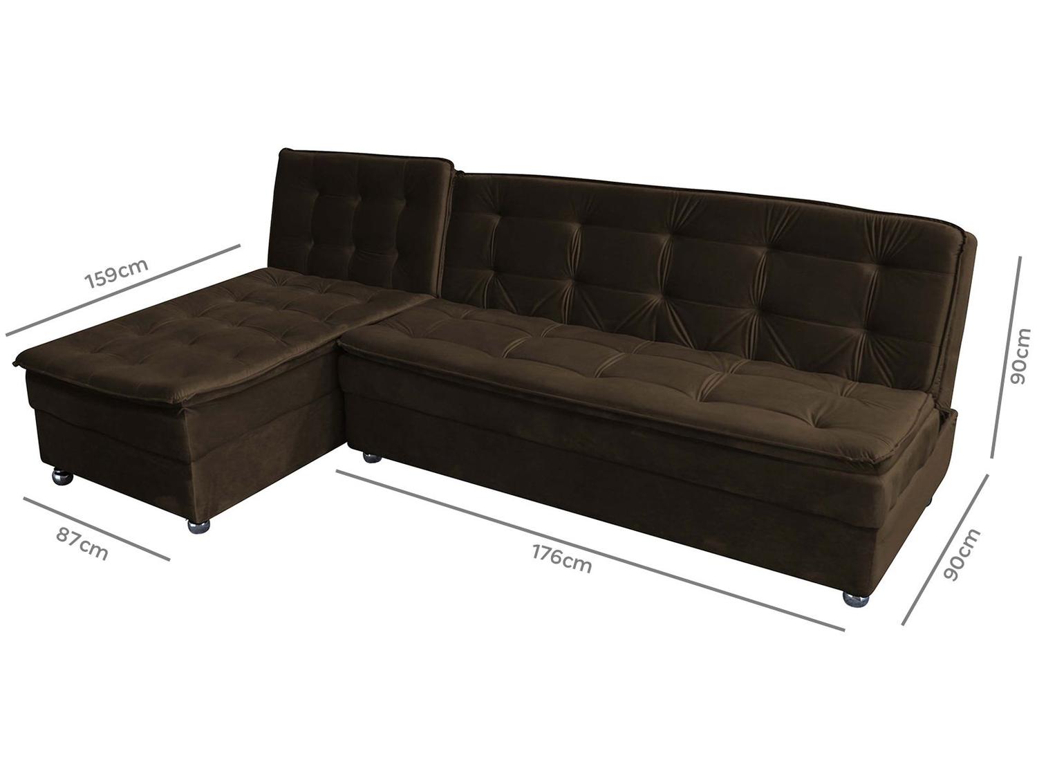 Sofá-cama Casal 3 Lugares Reclinável Suede Matrix Penélope