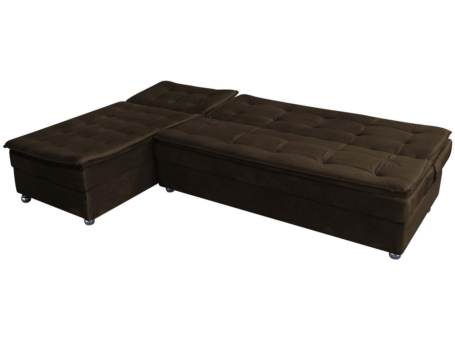 Sofá-cama Casal 3 Lugares Reclinável Suede Matrix Penélope