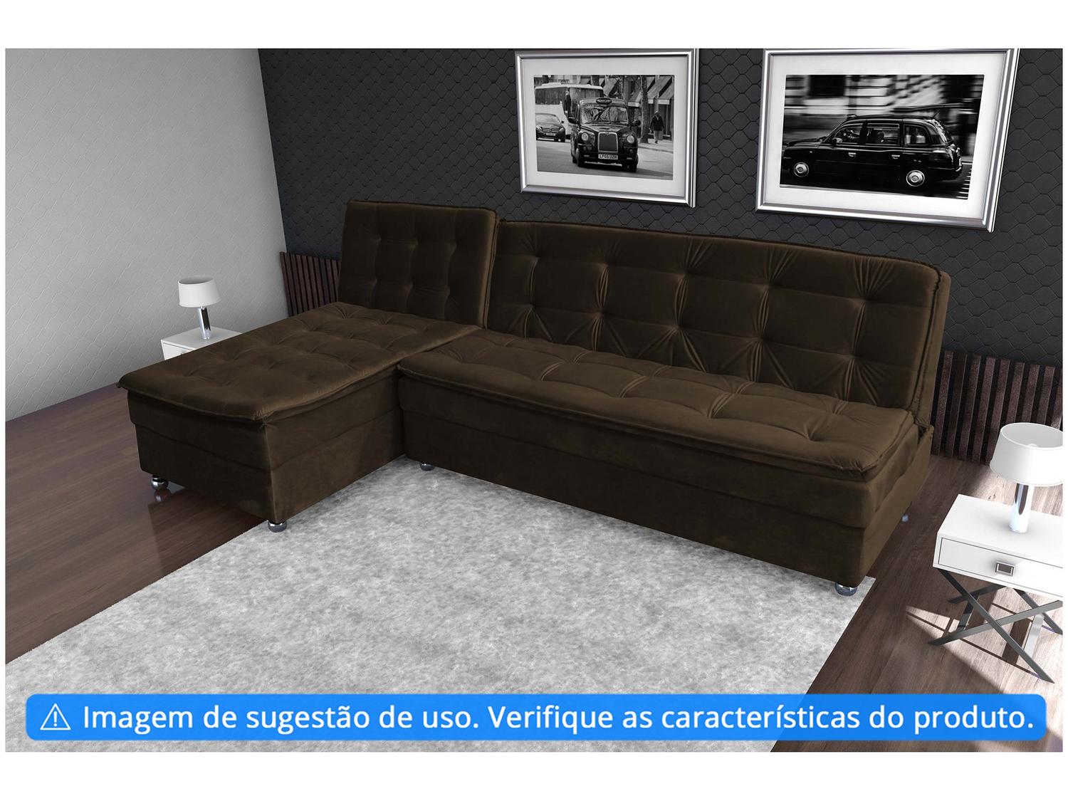 Sofá-cama Casal 3 Lugares Reclinável Suede Matrix Penélope