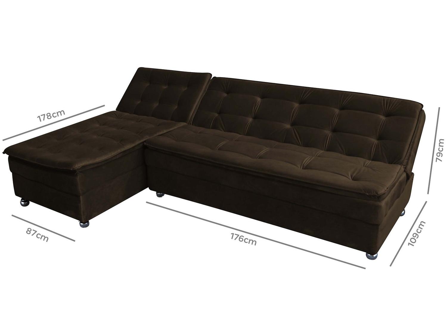 Sofá-cama Casal 3 Lugares Reclinável Suede Matrix Penélope