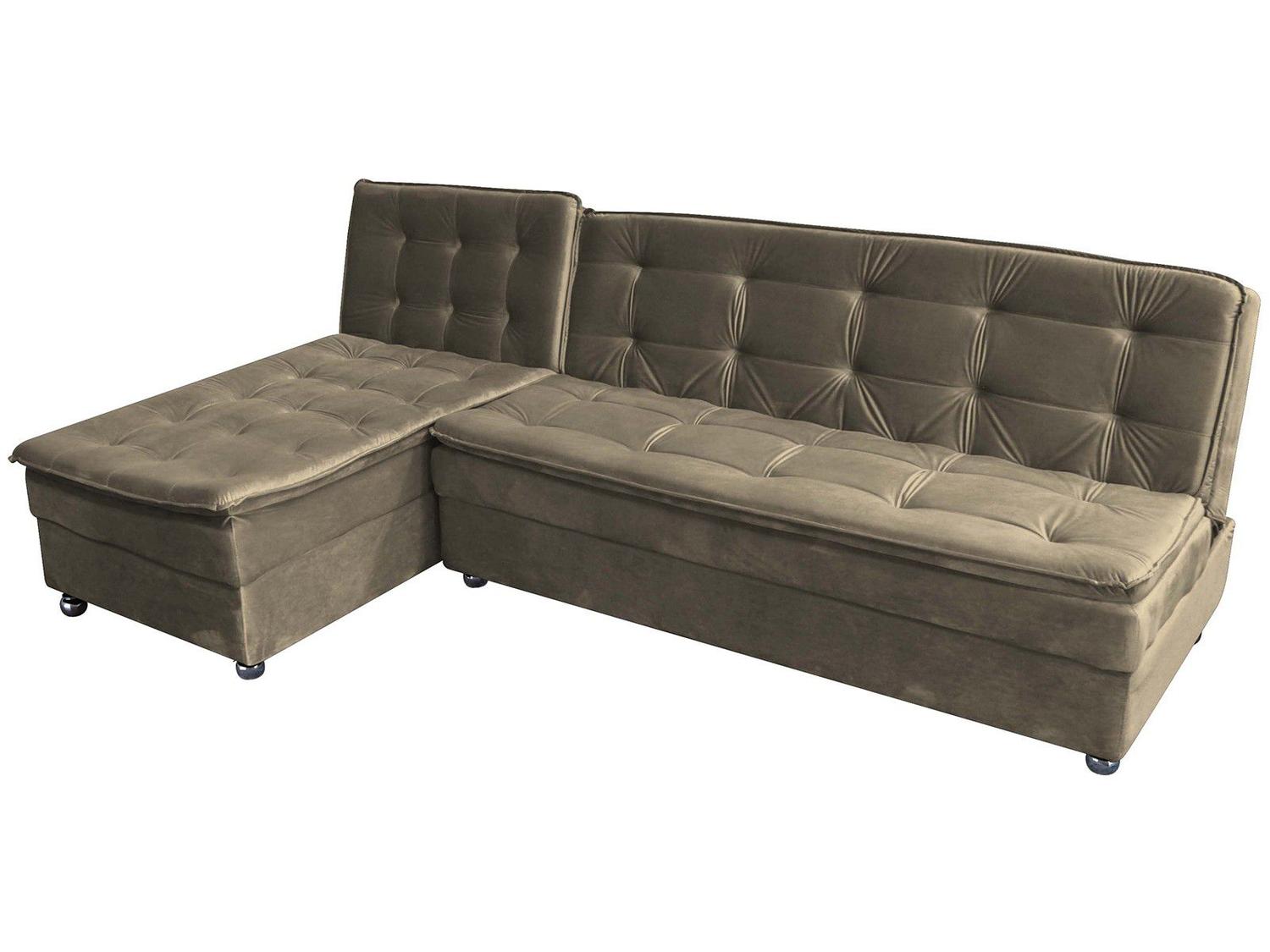Sofá-cama Casal 3 Lugares Reclinável Suede Matrix Penélope