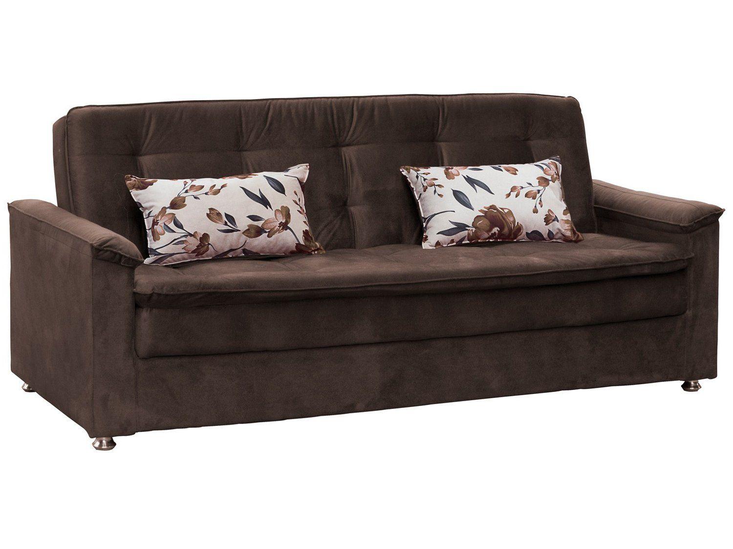 Sofá-cama Casal 3 Lugares Reclinável Veludo