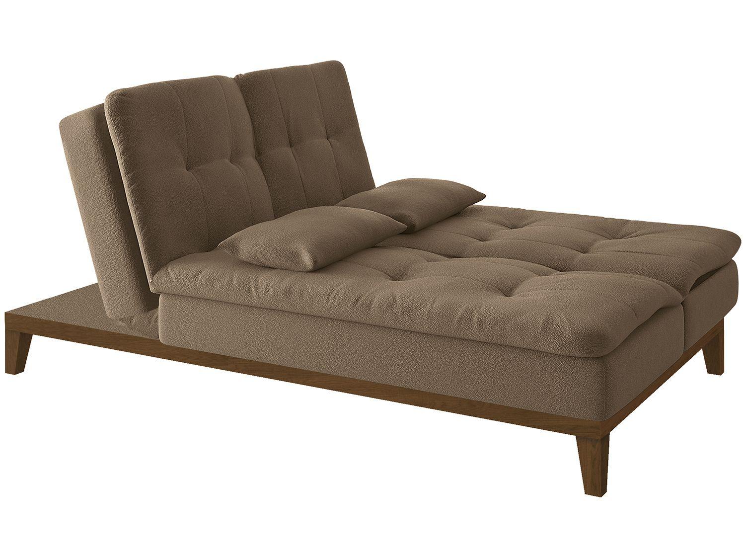 SofáCama Casal 3 Lugares Suede Reclinável Linoforte Jade Sofás