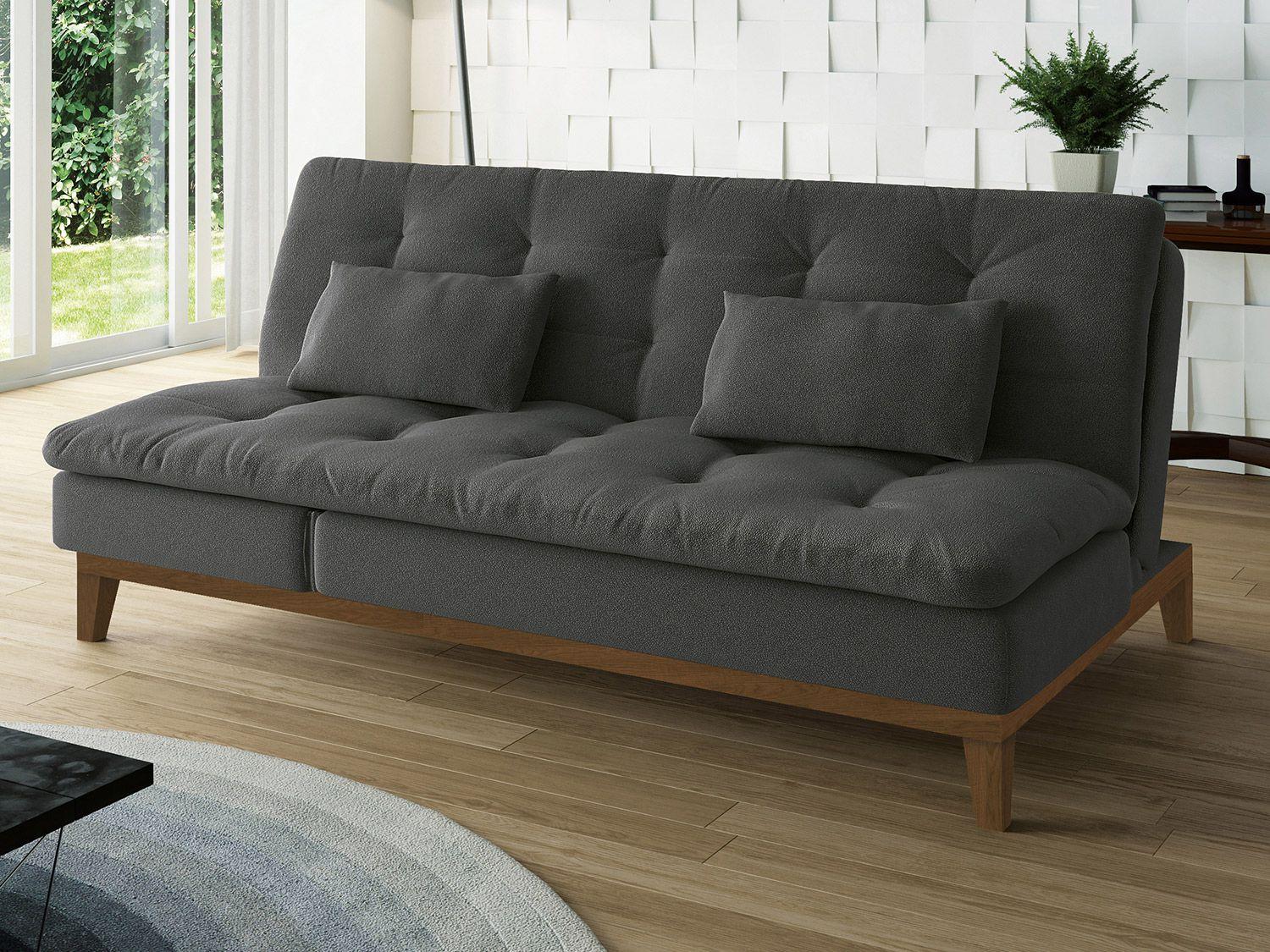 SofáCama Casal 3 Lugares Suede Reclinável Linoforte Jade Sofá 2 Lugares Magazine Luiza