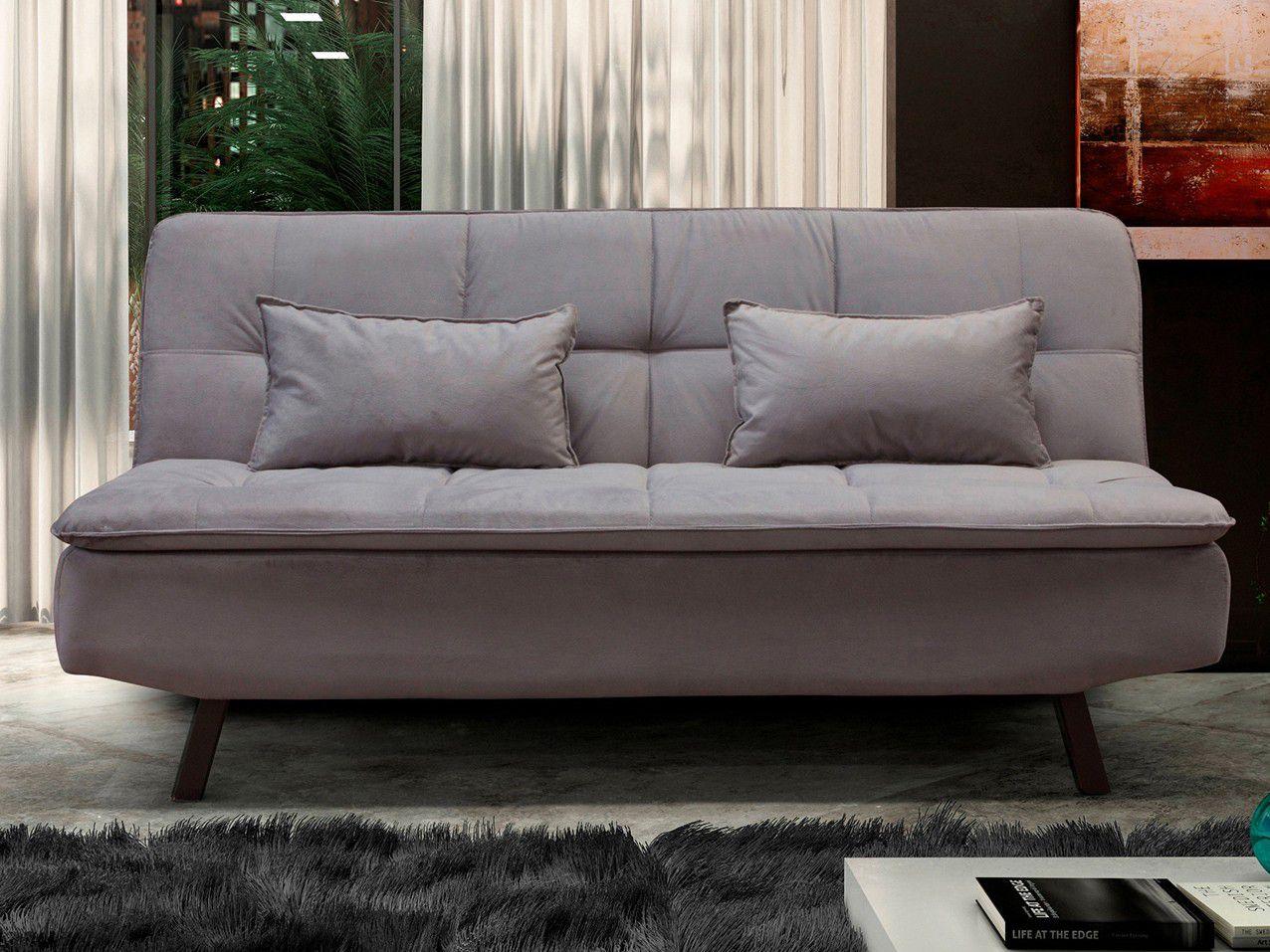 SofáCama Casal 3 Lugares Suede Reclinável Matrix Helena SofáCama