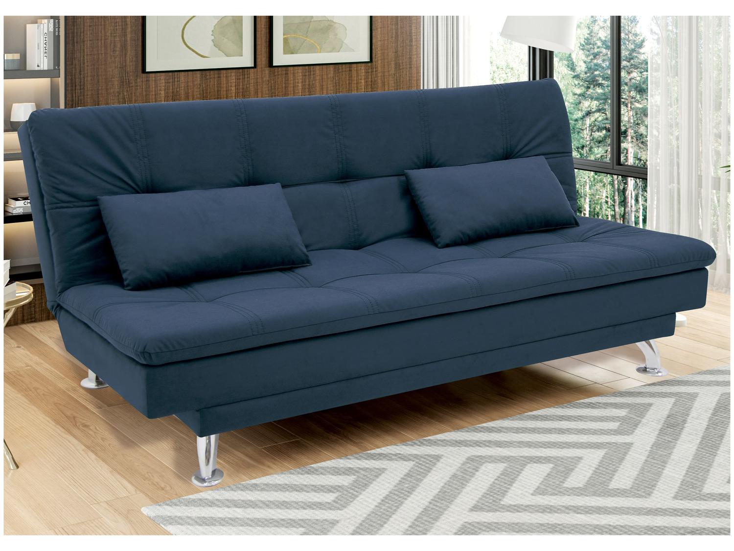 Sofá-cama Casal Reclinável Suede Linoforte Yasmin