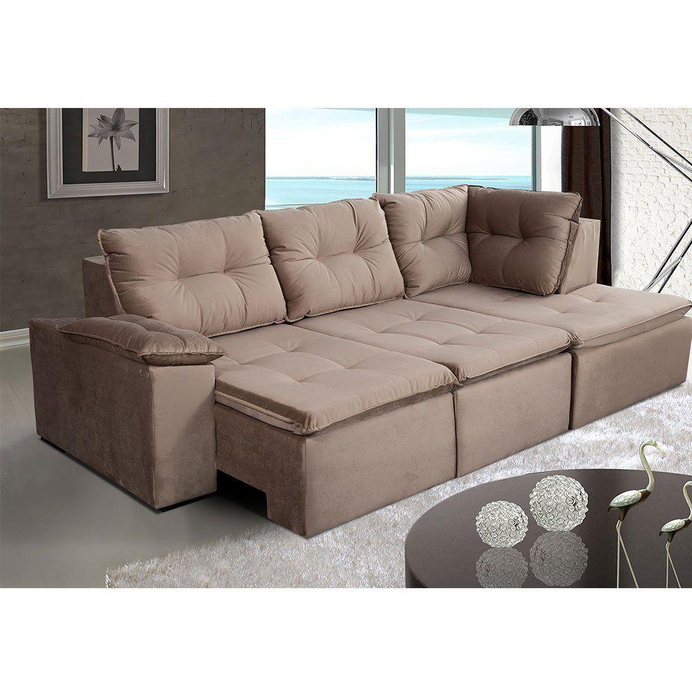 Sofá Cama de Canto 3 Lugares Requinte Londres 512b 2,48 Sofá de Canto