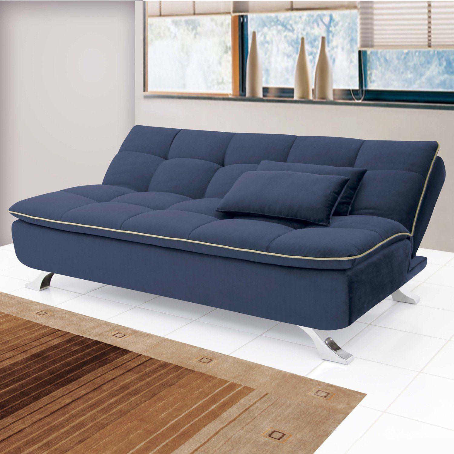 Sofá cama Mayara Linoforte 906 Azul Jeans SofáCama Magazine Luiza