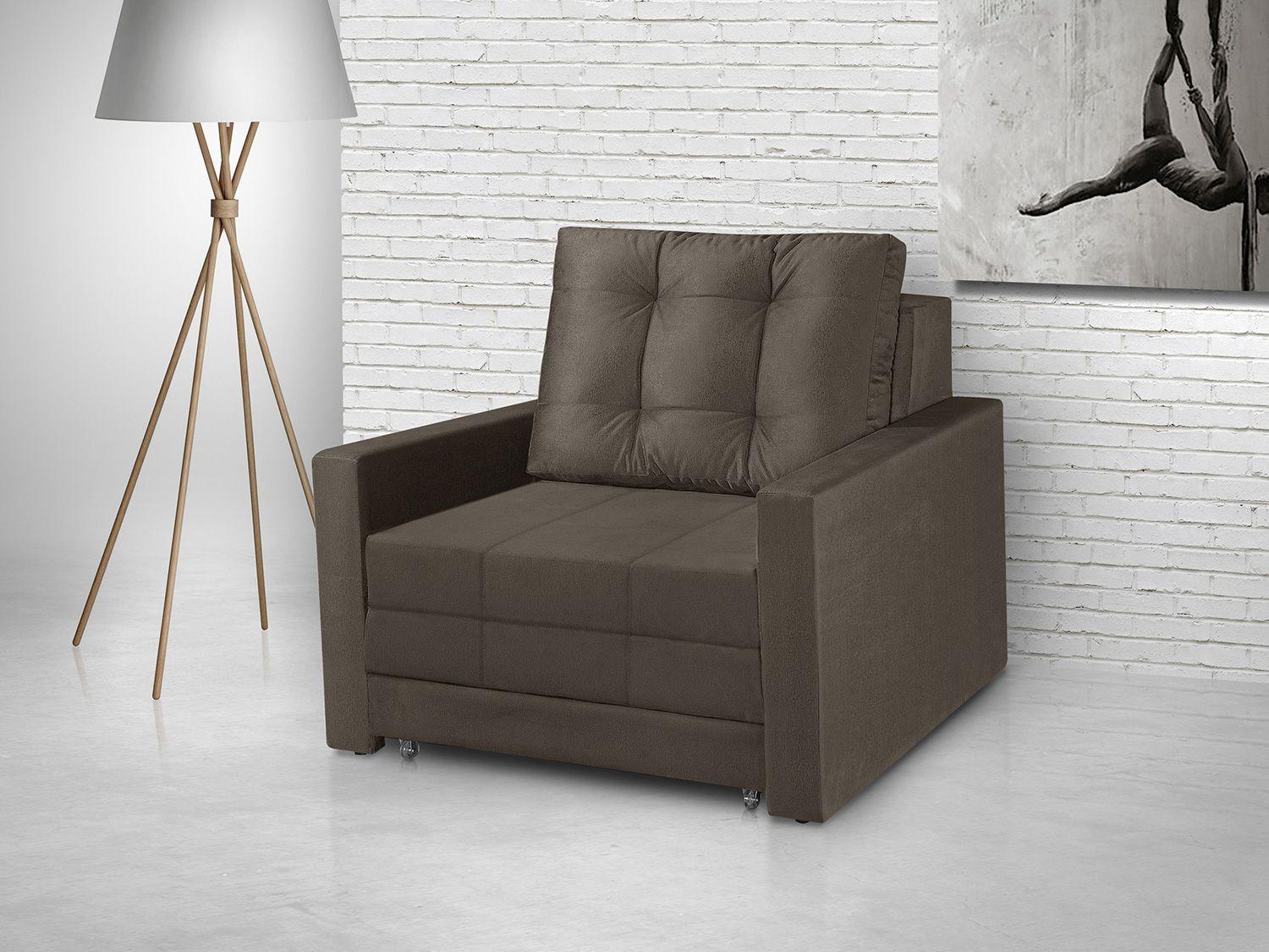 SofáCama Solteiro 1 Lugar Suede Retrátil American Comfort Vênus