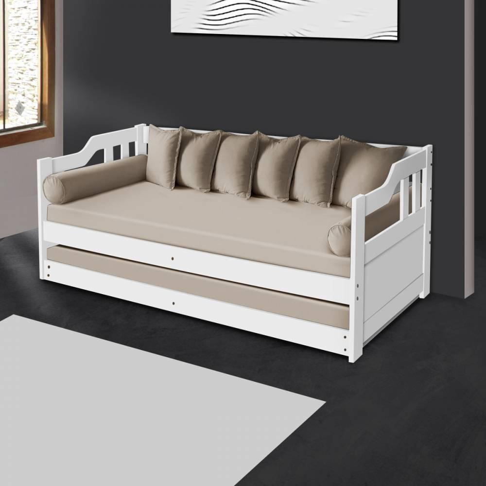 Sofá Cama Texas de Madeira Maciça Cama Auxiliar Branco - Atraente Móveis -  Sofá-Cama - Magazine Luiza