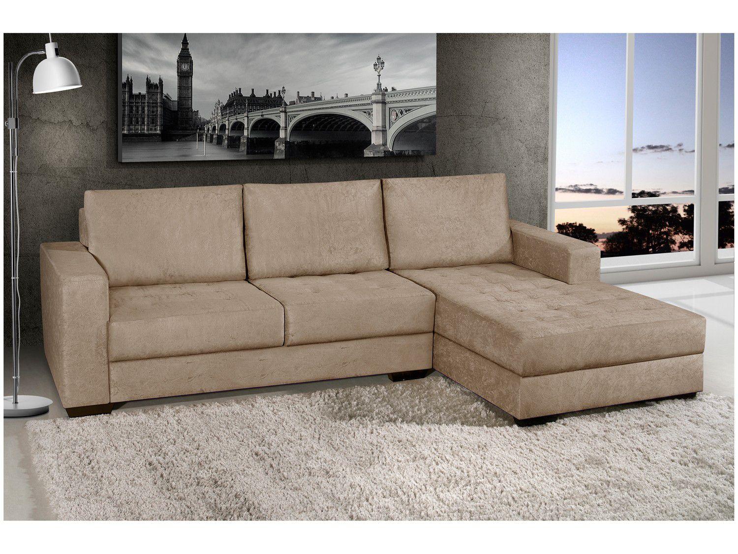 Sofá Chaise 2 Lugares Suede Nápole American Comfort Sofás Magazine Luiza