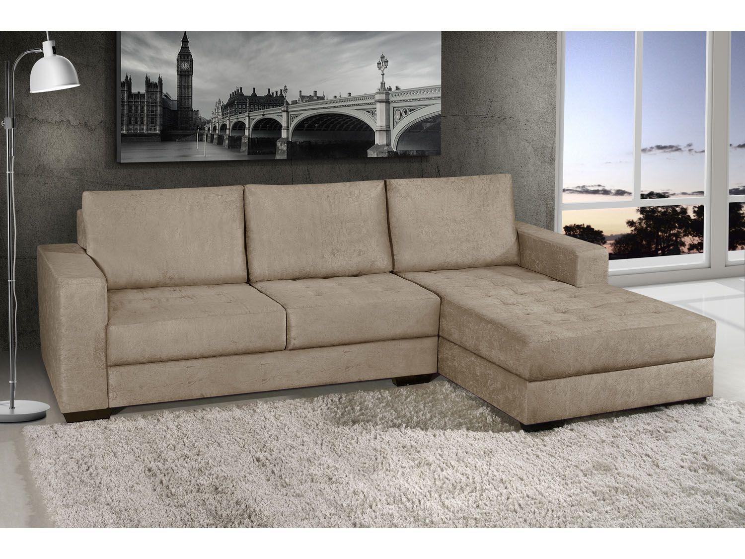 Sof  Chaise  2 Lugares Suede N pole American Comfort 