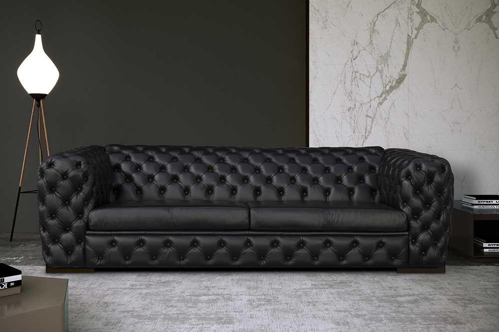 Sofa Chesterfield 240 cm Couro Preto - Smarter Moveis - Sofás - Magazine  Luiza