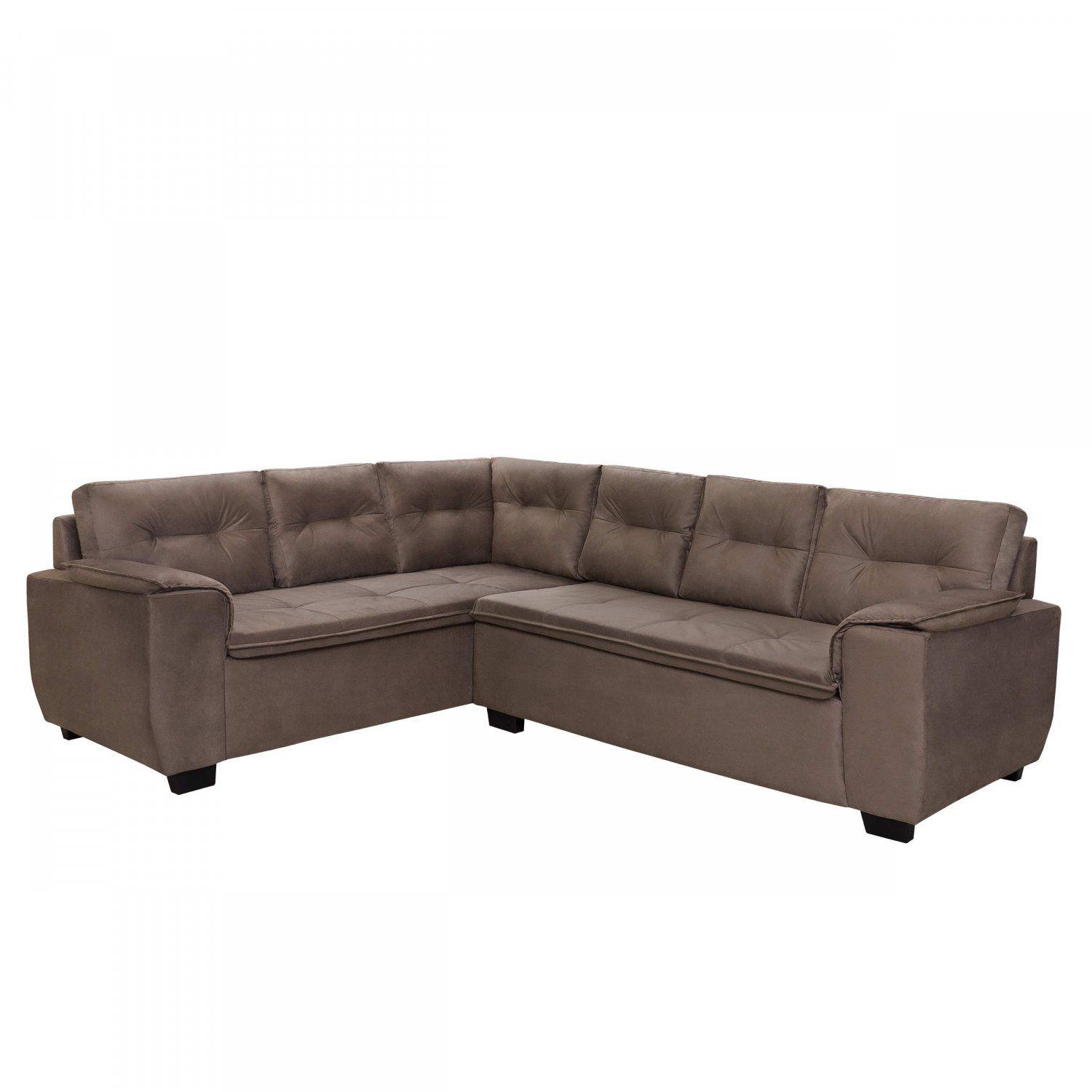 Sofá de Canto 5 Lugares Velut Gramado Hellen Estofados Tabaco Sofá de